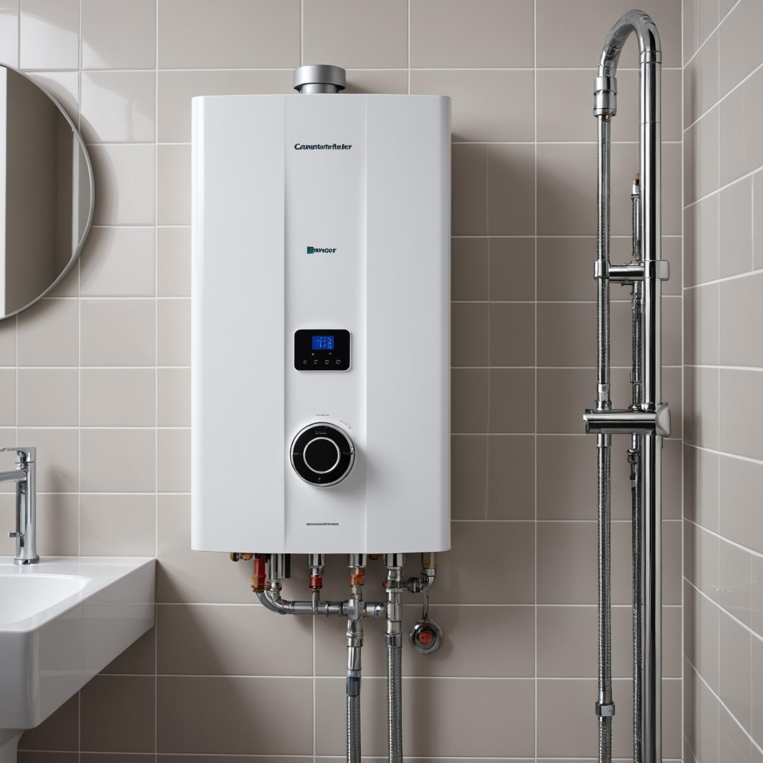 Technician installing a tankless water heater