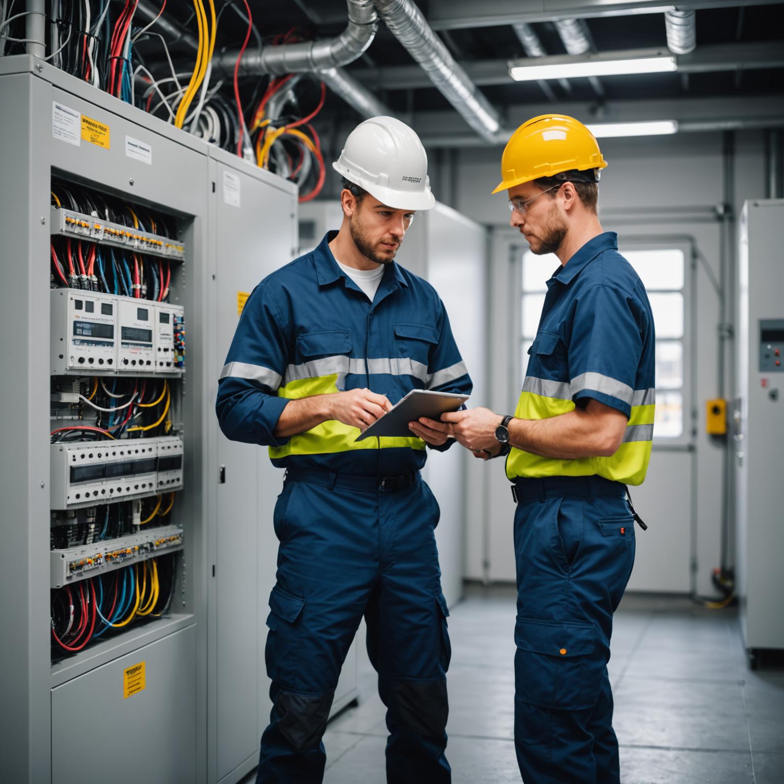 Bold Move technician inspecting an electrical panel